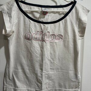 Vintage White Adidas Crop Top